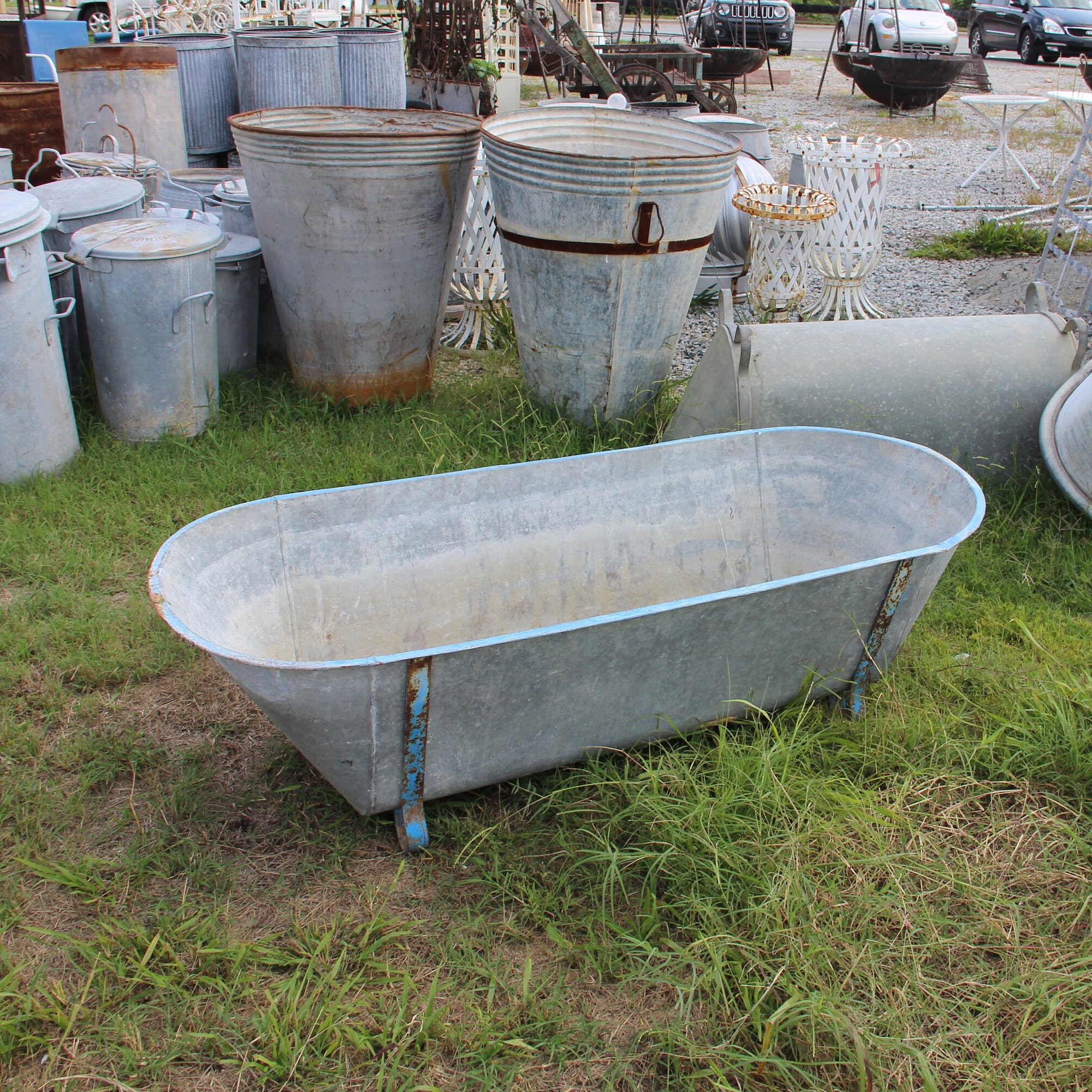 Vintage Galvanized Bath Tub Metal Galvanized Bath Tub Full Etsy