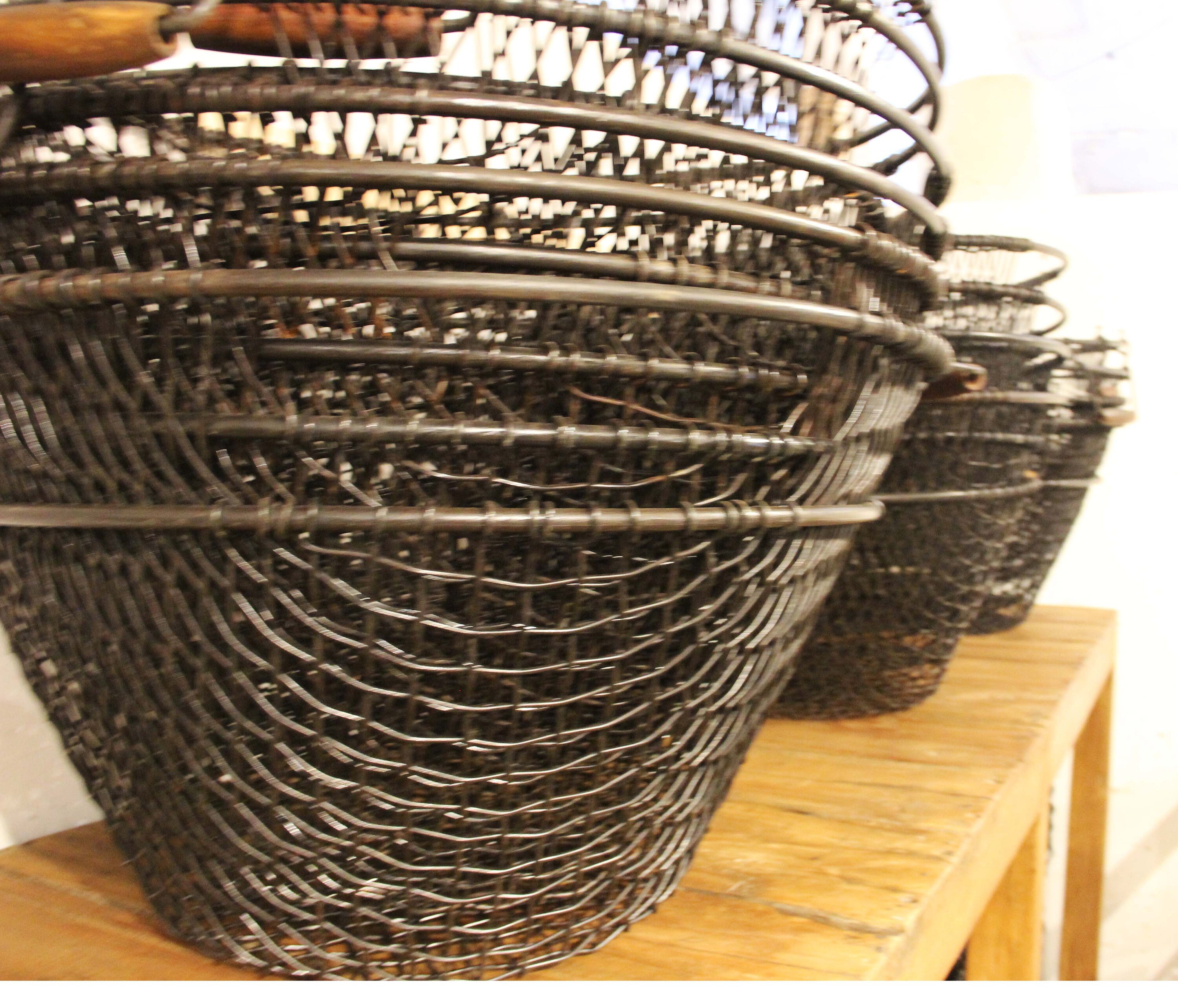 BASKET ROUND METAL Basket With Handles Storage Basket Etsy