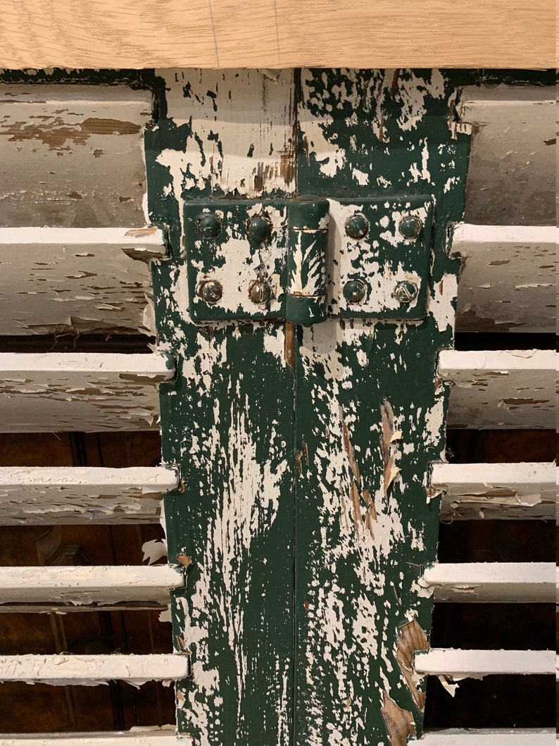 Distressed Chippy Shutter Pair Green White Wall Decor Etsy
