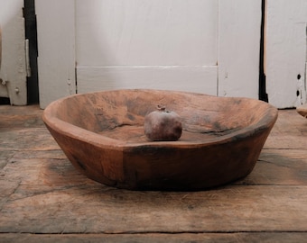 Handcrafted Rustic Wooden Bowl Primitive Farmhouse Decor