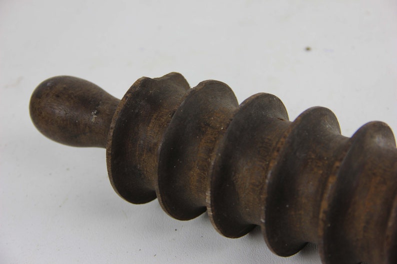 Vintage Wooden Rolling Pin Textured Antique Pasta Rolling Etsy