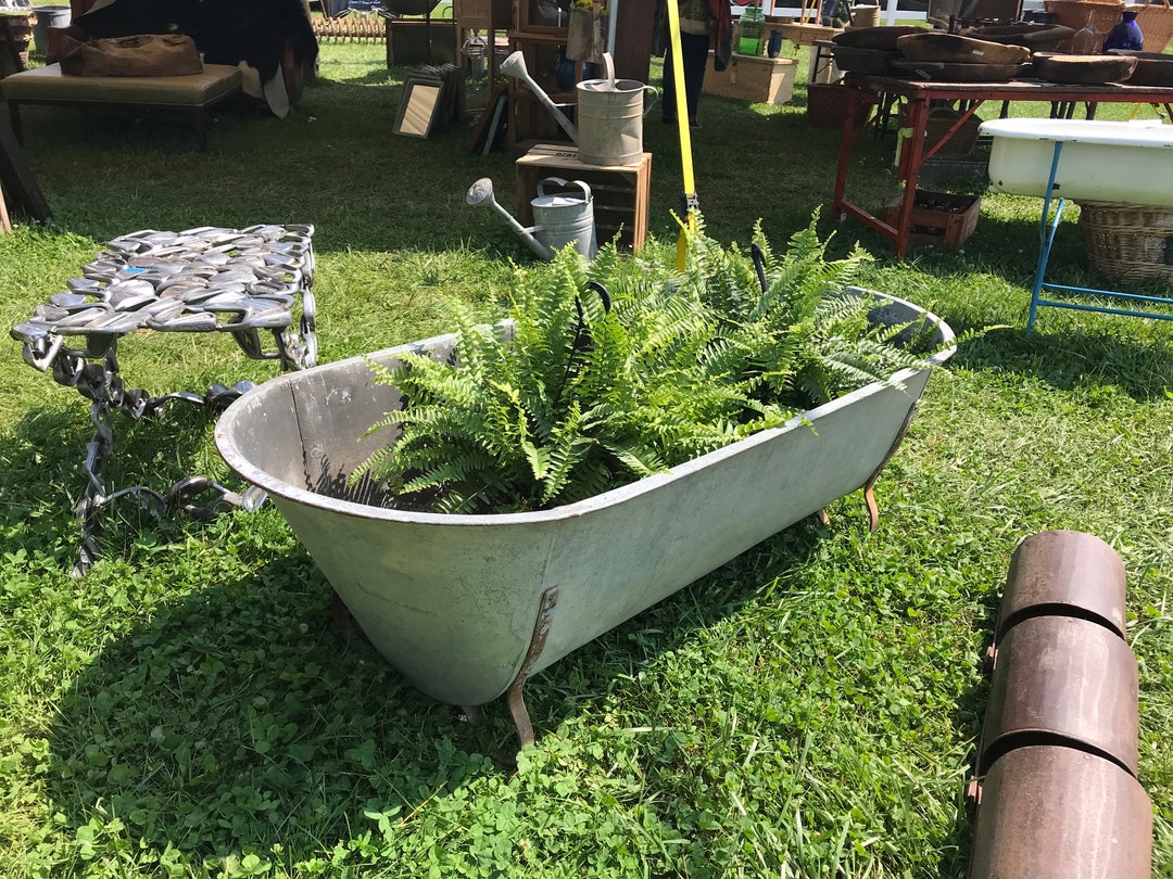Vintage Galvanized Bath Tub, Metal Galvanized Bath Tub, Full Size