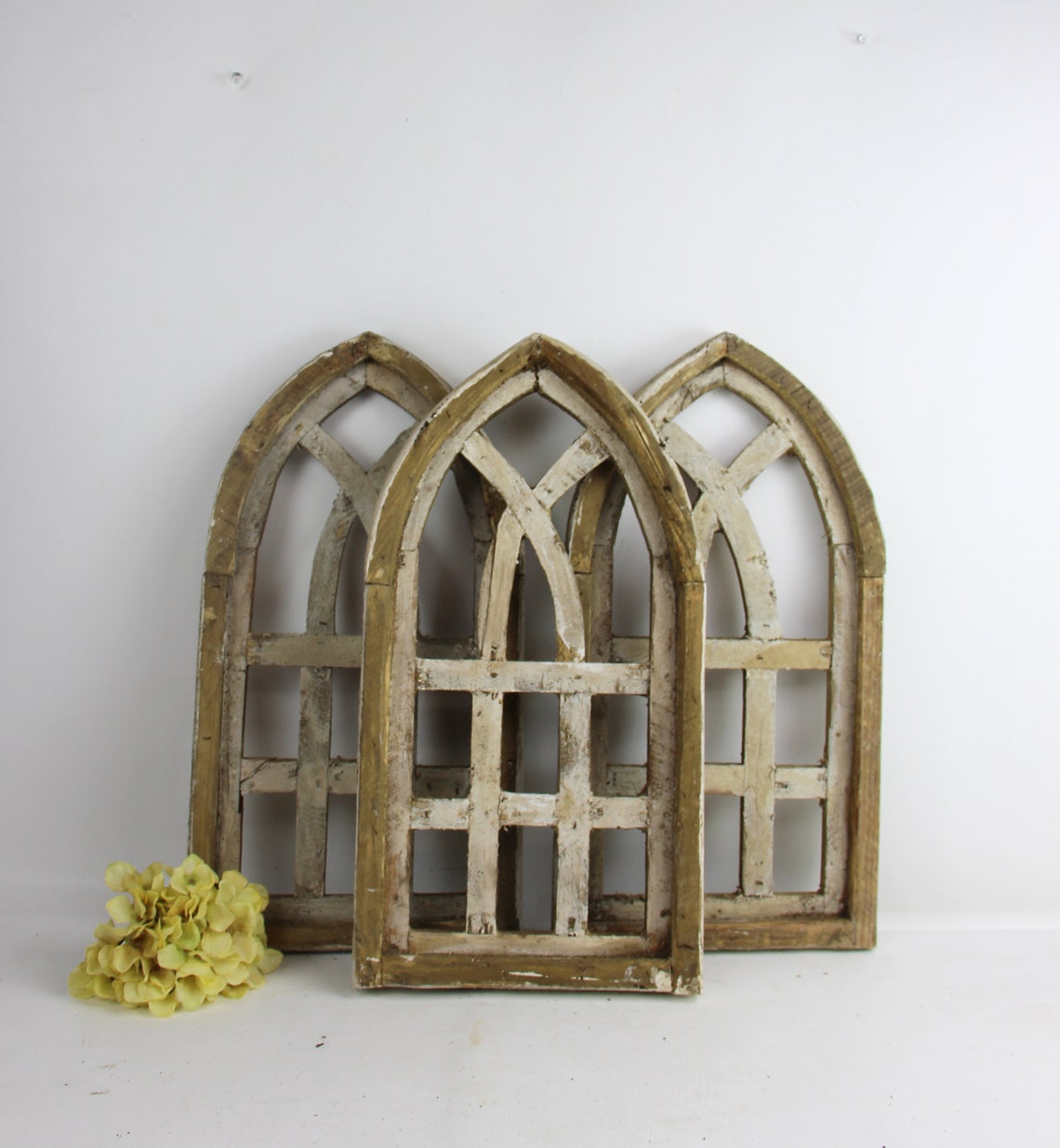 rustic arch wood window frame decor for christmas 