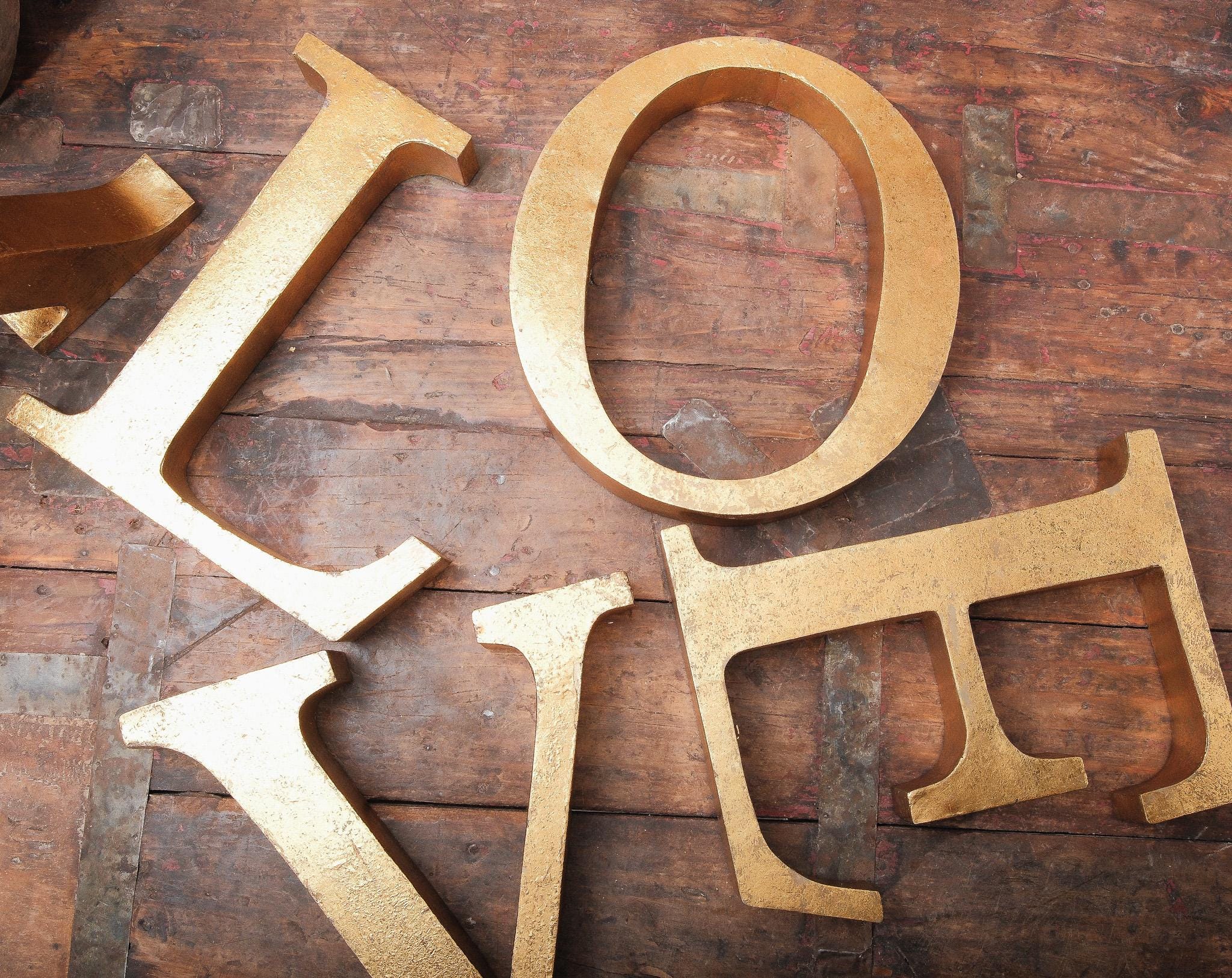 Vintage Reproduction Gold 3-Dimensional Advertising Letters | Mix & Match