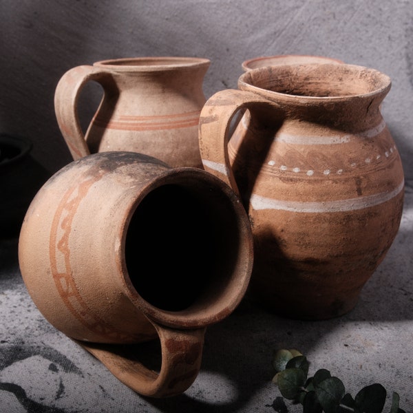 Vintage Hungarian Vessel | Primitive Jug | Antique Vase | Clay Pottery | Free Shipping