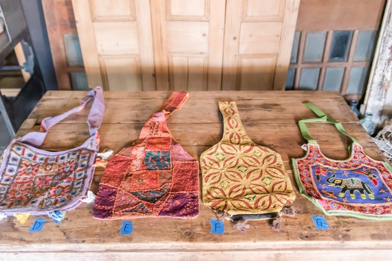 Vintage Colorful Cloth Bag, Bohemian Boho Shoulde… - image 3