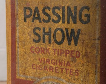 1930's Vintage Metal Passing Show Cigarette Box