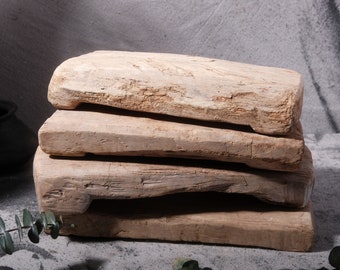 contremarche en bois vintage - blanchi | De l'Inde | Contremarche en teck naturel | Planche à découper | Riser en bois fait main | Patla en bois | Livraison gratuite