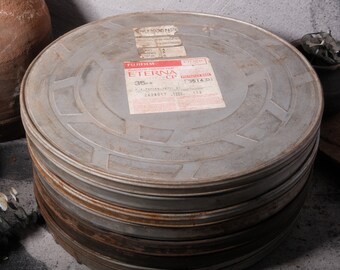 Vintage 35mm Metal Film Case | Cinema Reel | Antique Motion Picture Canister | Fuji Eterna - cp Container | Free Shipping