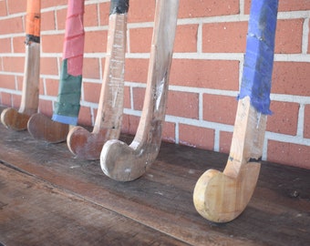 Vintage Field Hockey Sticks, Rustic Wall Sport Decor, Man Cave Wall Hanging