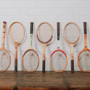 Vintage Tennis Rackets, Rustic Wall Sport Decor