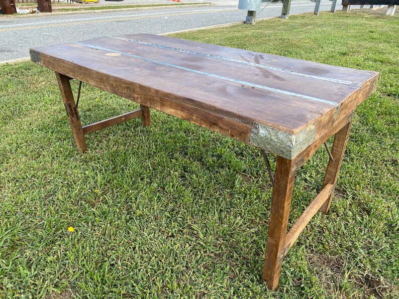 Rustic Wood Folding Dining Table Living Room Outdoor Patio Etsy