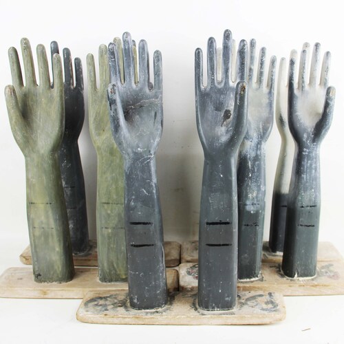 Vintage Style Glove Mold Pair on Stand, Distressed shops Styled Glove Mold. Home Decor Jewelry Display Hand Mold, Chippy Table Decor