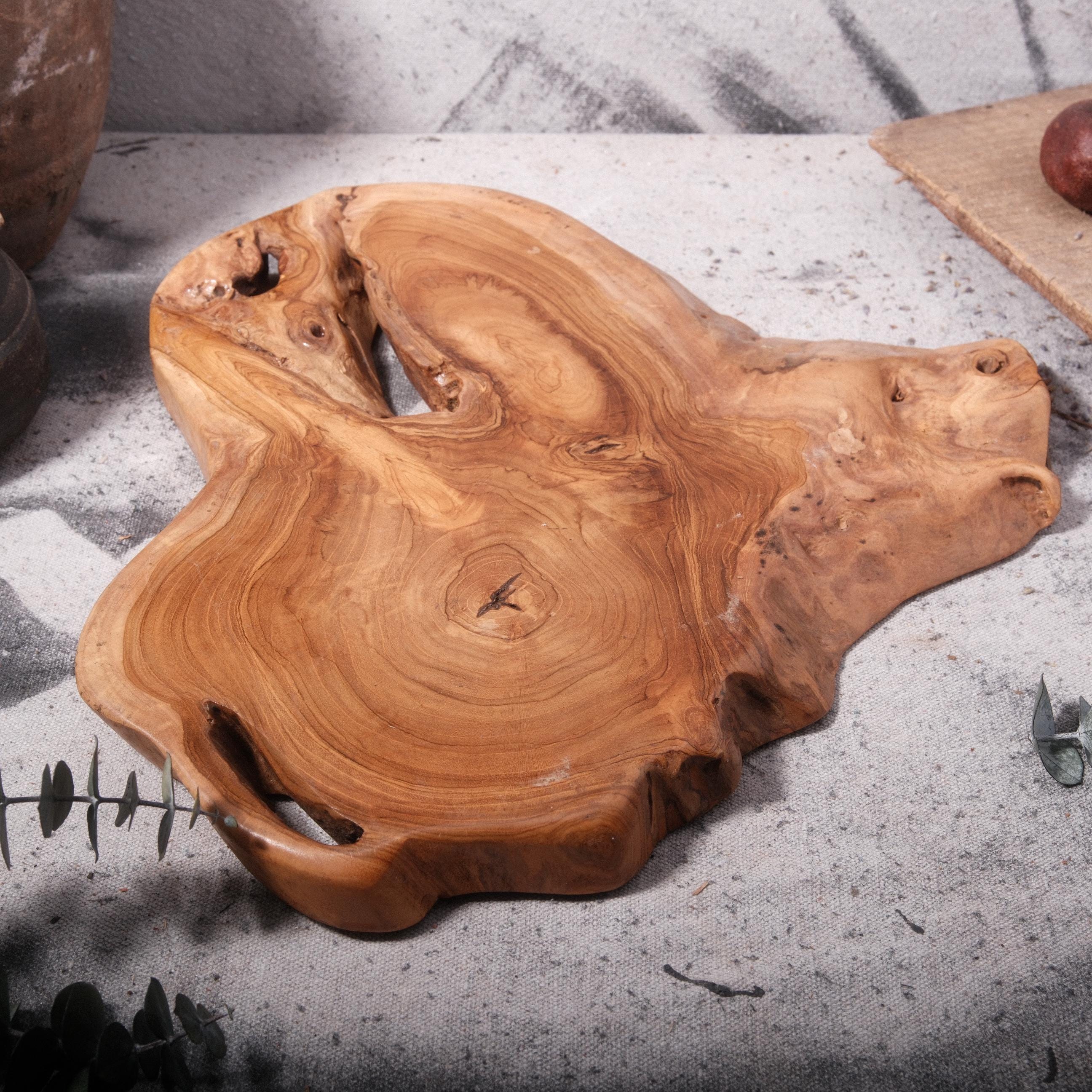 Rustic Wood Tree Slice Tray, Irregular Charcuterie Board