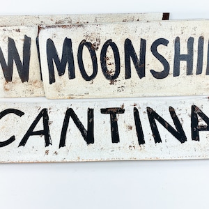 Industrial Wall Metal Sign, Distressed Bar Restaurant Wall Art