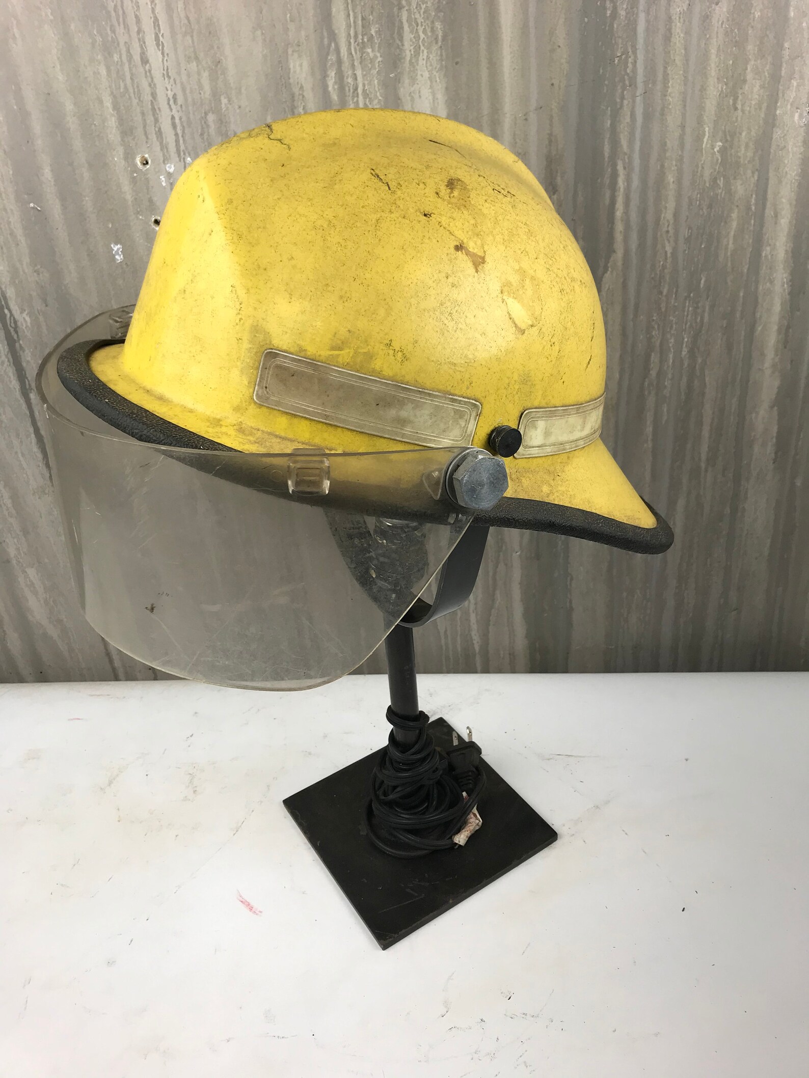 Vintage Firefighter Helmet Lamp Vintage Repurposed Table Lamp Etsy