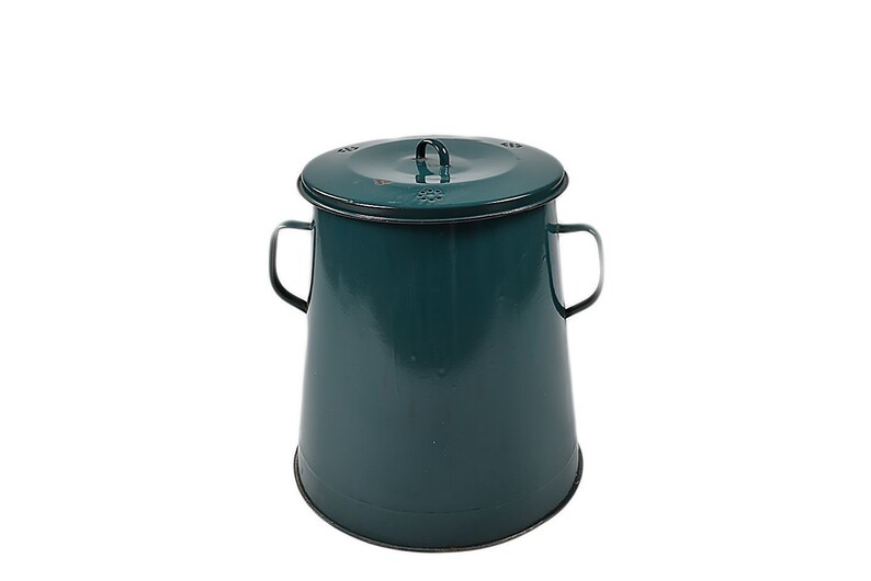 Vintage European Enamel Lard Container Etsy