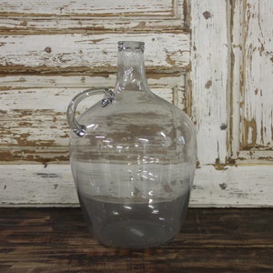 Clear Demijohn with Handle, Glass Vase Decor, Farmhouse Bottle Decor, Rustic Bar Decor