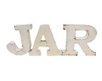 Metal Letter Alphabet | Distressed Rustic Farmhouse Letter| Name Initials