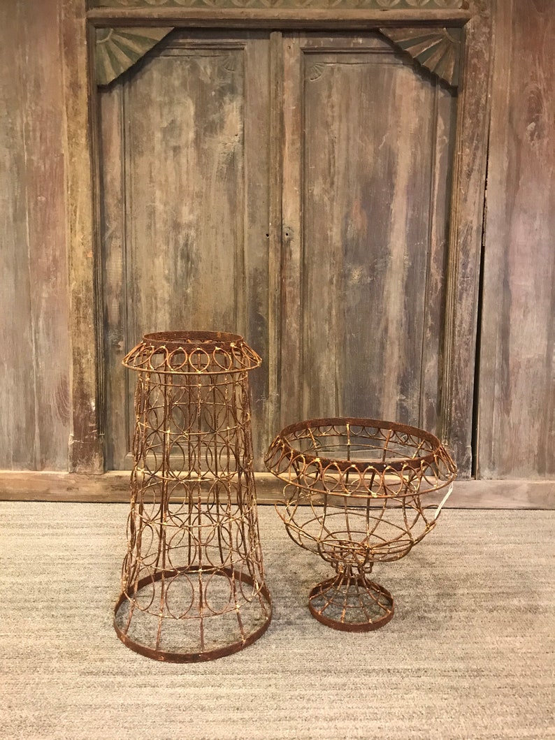 Vintage Style Wire Urn Planter Rustic French Urn | Etsy