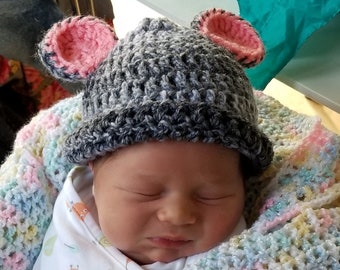Gray Mouse Beanie Hat