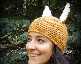 Halloween Fox Hat, Fox Hat with Ears, Long-Eared Fox Hat, Halloween Hat for Mom, Foxy Mom Hat