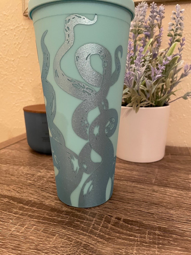 Glitter Kraken 22oz. Strata Matte Classic Tumbler/ Reusable/ Etsy