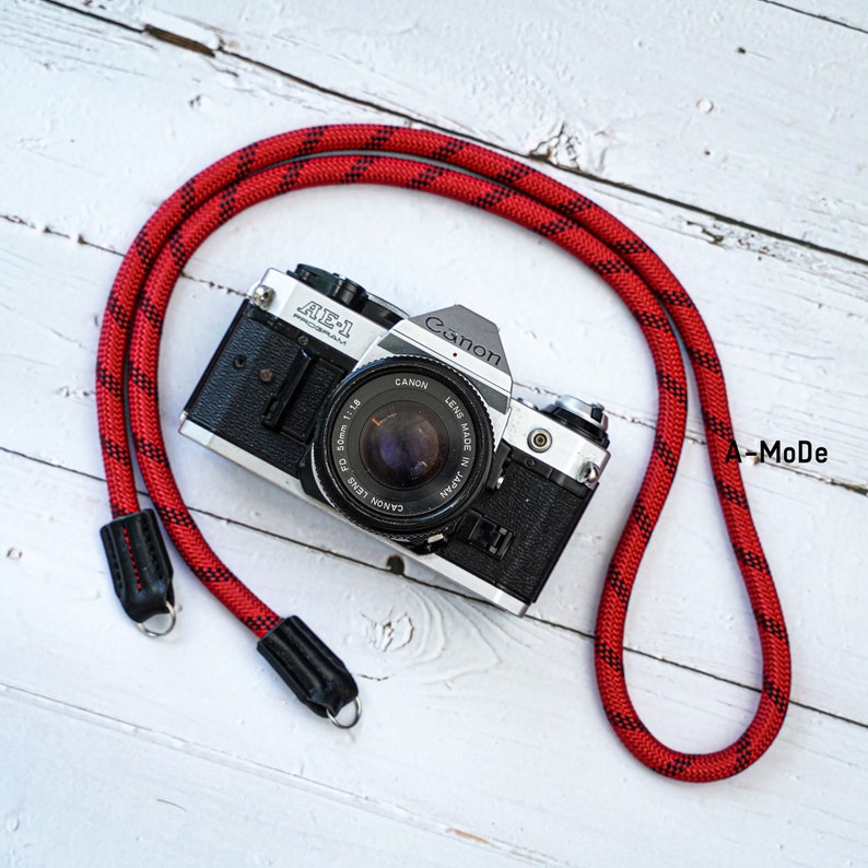 Rope Camera Strap Handmade Red/black 9mm CSC Etsy
