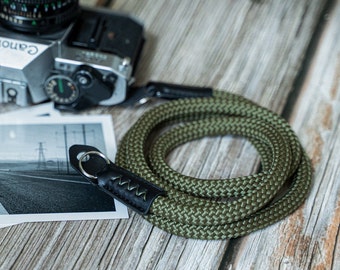 Rope Camera Strap Handmade  Army Green CSR