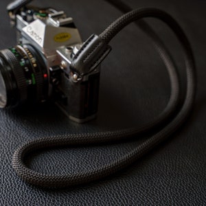 Rope Camera Strap HandMade Black 9mm CSC zdjęcie 7