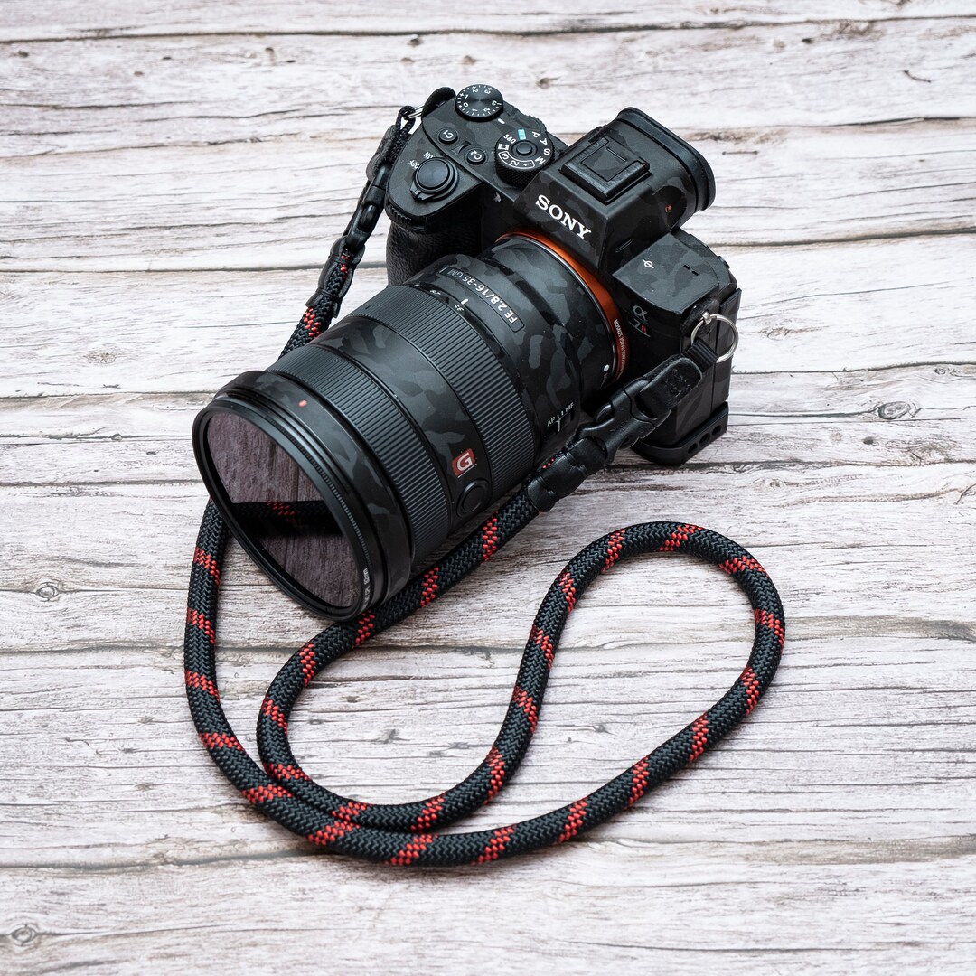 Red Rope Camera Strap Handmade Black Red 9mm Quick Release Buckle Rope Camera Strap FCSC - Etsy