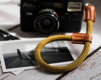 Agfa Camera strap made of rope or rope and leatherHandmade by Sailor StrapRed 
