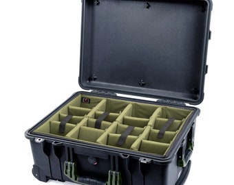 Photographer color Army Green Padded divider set fit Pelican1560 peli Cases IN1560AG