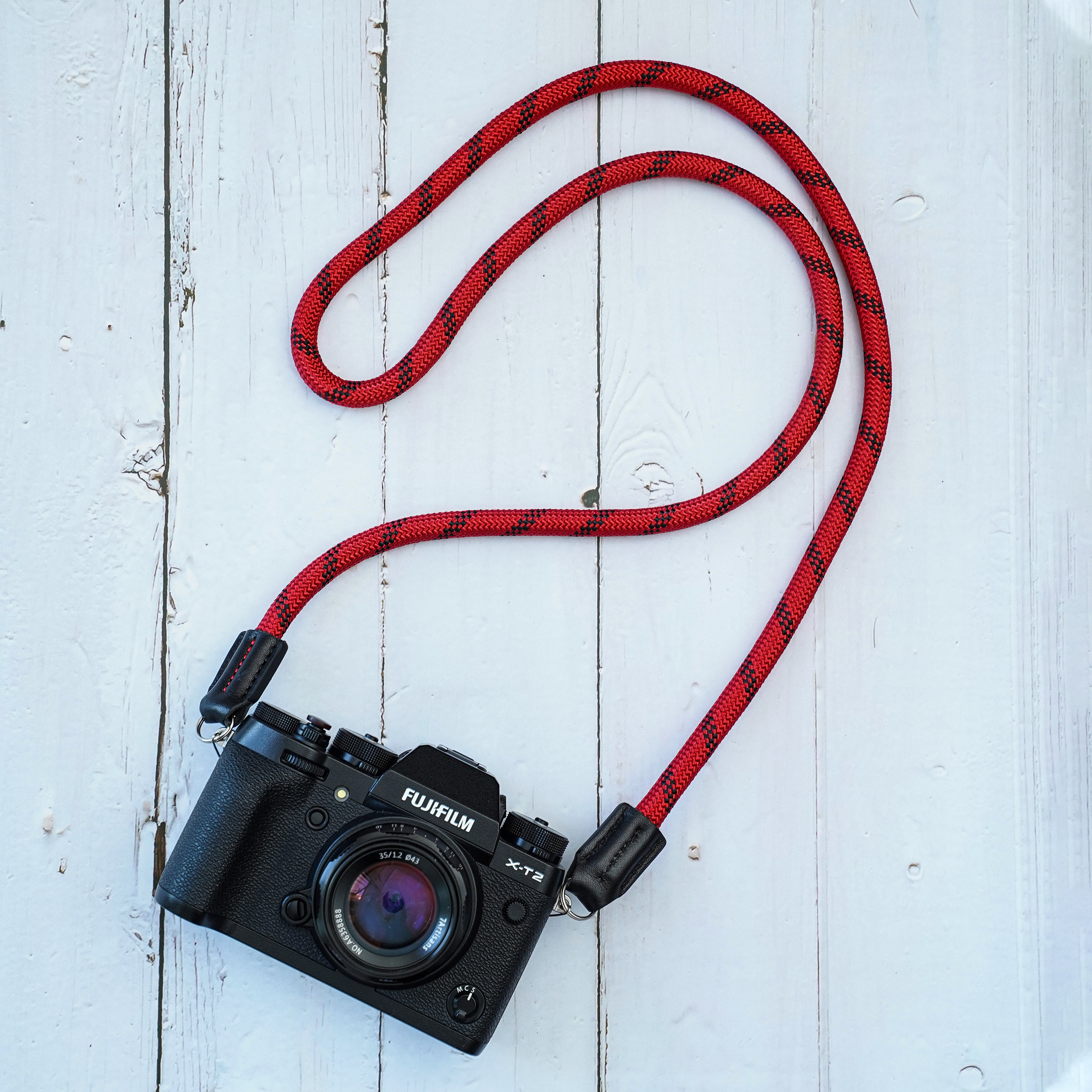 Rope Camera Strap Handmade Red/black 9mm CSC Etsy UK