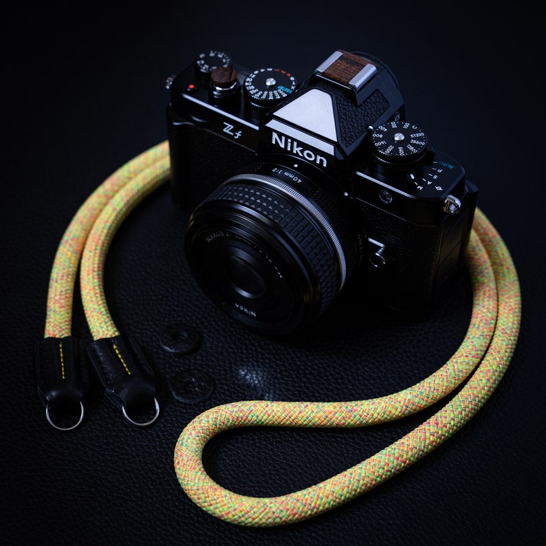 Corde Sangle pour appareil photo Fleur artisanale jaune rouge 10 mm CSC-FYER image 3