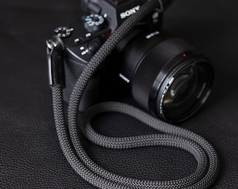 Rope Camera Strap HandMade Black 9mm CSC