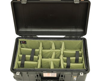 Legergroene gewatteerde scheidingsset geschikt voor Pelican1535 Peli Cases IN1535AG (geen koffer)