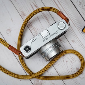 Rope Camera Strap HandMade Yellow Black 10mm CSC