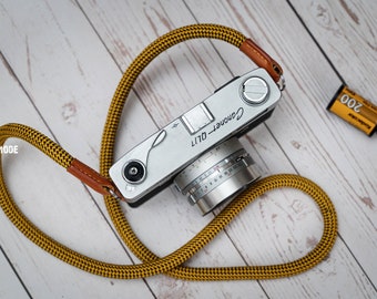 Rope Camera Strap HandMade Yellow Black 10mm CSC