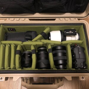 Kleurontwerp Gewatteerde scheidingsset geschikt voor Pelican1510 peli Apache 5800 Cases Army Green IN1510-AG GEEN CASE afbeelding 6