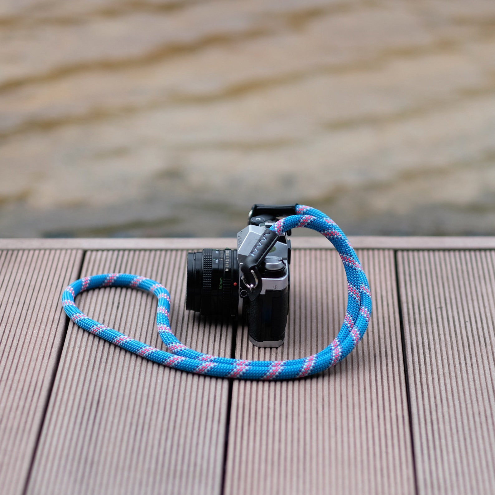 Rope Camera Strap Handmade Blue Pattern france Beal Static Etsy Australia