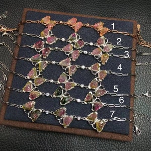 Sterling Watermelon Tourmaline Carved Butterfly Bracelets