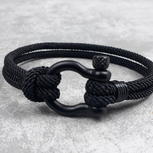Bracelet homme corde Milan noir - Cadeau anniversaire - Bijoux pour Hommes - Cadeau pour hommes - Cadeau pour Lui - Cadeau de Noel
