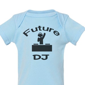 Funny Saying Baby Bodysuits &quot;Future DJ&quot; First time Mom and Dad Shirts - Vintage Newborn Son Daughter - Music Lovers Retro Rave Kids - 648