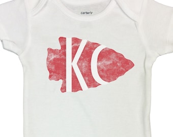 Cute Baby and Kids Shirts "KC Local Shirts" - Kansas City Proud Sports Collection - Rompers and Bodysuits - Baseball Football Fan - 6122