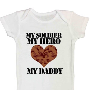 Cute Baby and Kids Shirts -My Soldier My Hero My Daddy - Army USA Collection - Fashion Rompers and Bodysuits - 6065