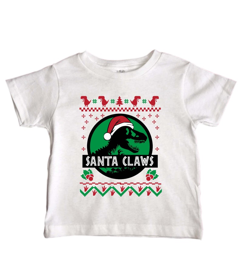 Christmas in July SALE Cute Holiday Shirts and Bodysuits Santa Claws Kids Santa Claus Dinosaur Collection Baby Newborn Christmas Romper