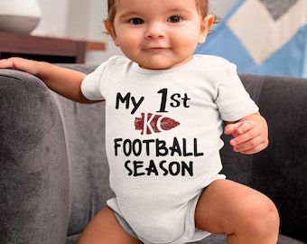 Cute Newborn Baby and Kids Shirts "KC Local Shirts" - Kansas City Sports Collection - Rompers and Bodysuits - Future Football Fan - 7500