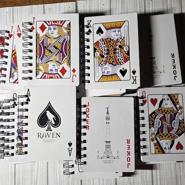 Spiral bound Playing Card Notebook Bridge Gin Tally Scorebook Blank Journal (5 x 4 )