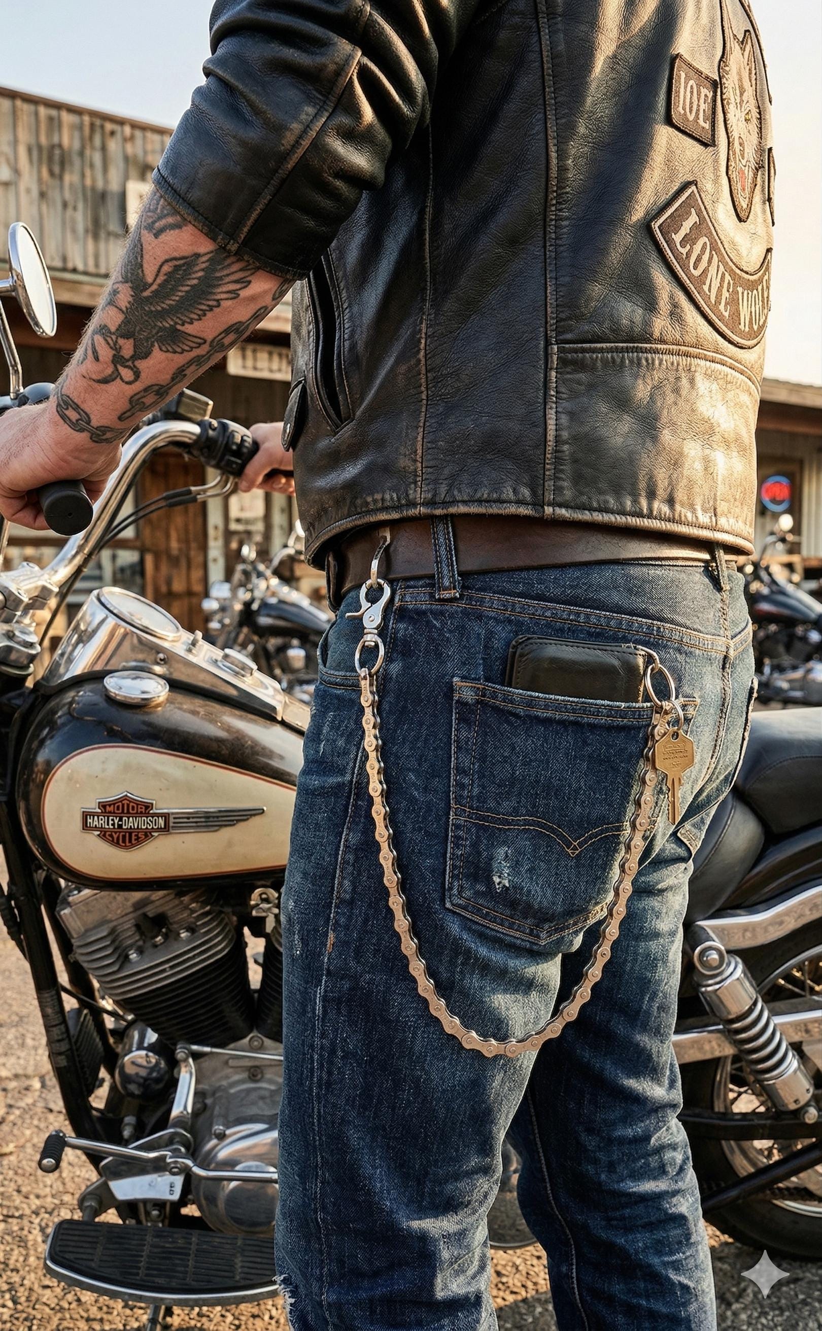 Wallet Chain for Men | Silver Biker Bike Chain Motorcycle Gift